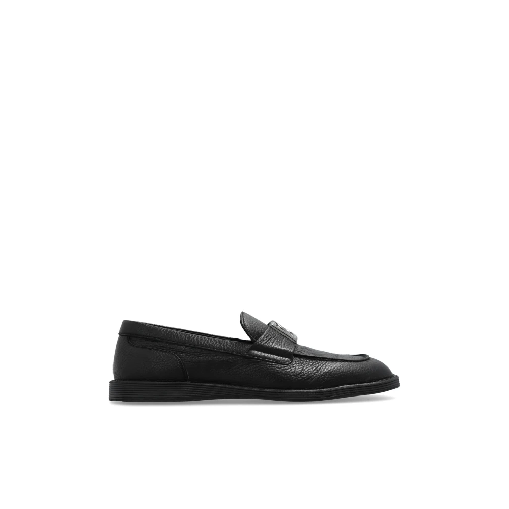 Dolce & Gabbana Men's Black Loafers, 8 Uk, New Florio Leather Loafers