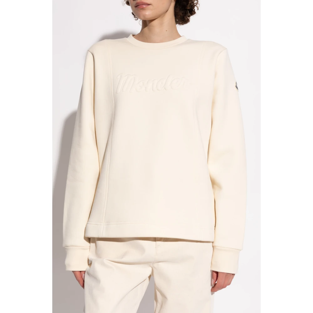 Moncler Sweatshirt met logo Beige Dames