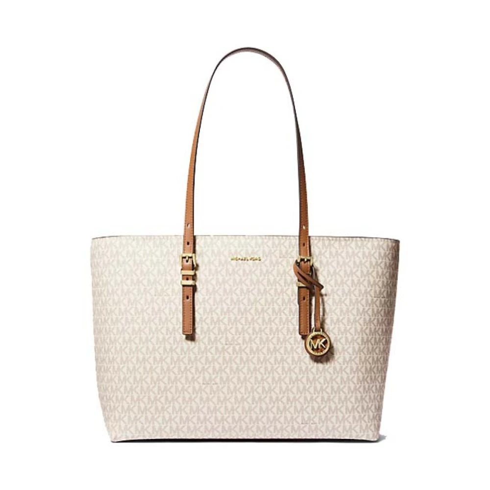 Michael Kors Quinn Tote Bag With Logo Print - Female - Shopping Bags - Beige - One Size - Bags