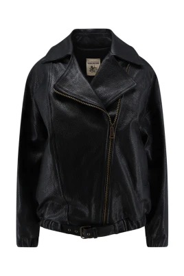 Oversize Textured Leather Jacket