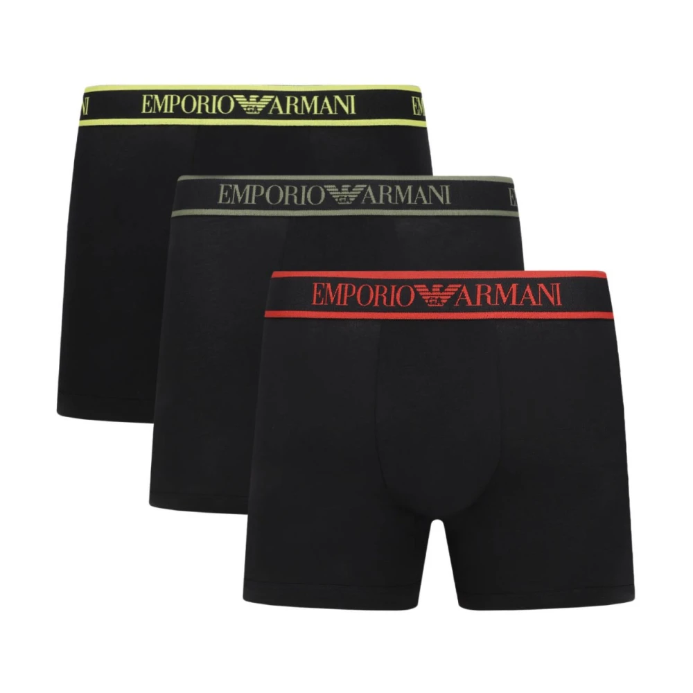 Emporio Armani Zwarte Boxershorts Set Stretchkatoen Black Heren