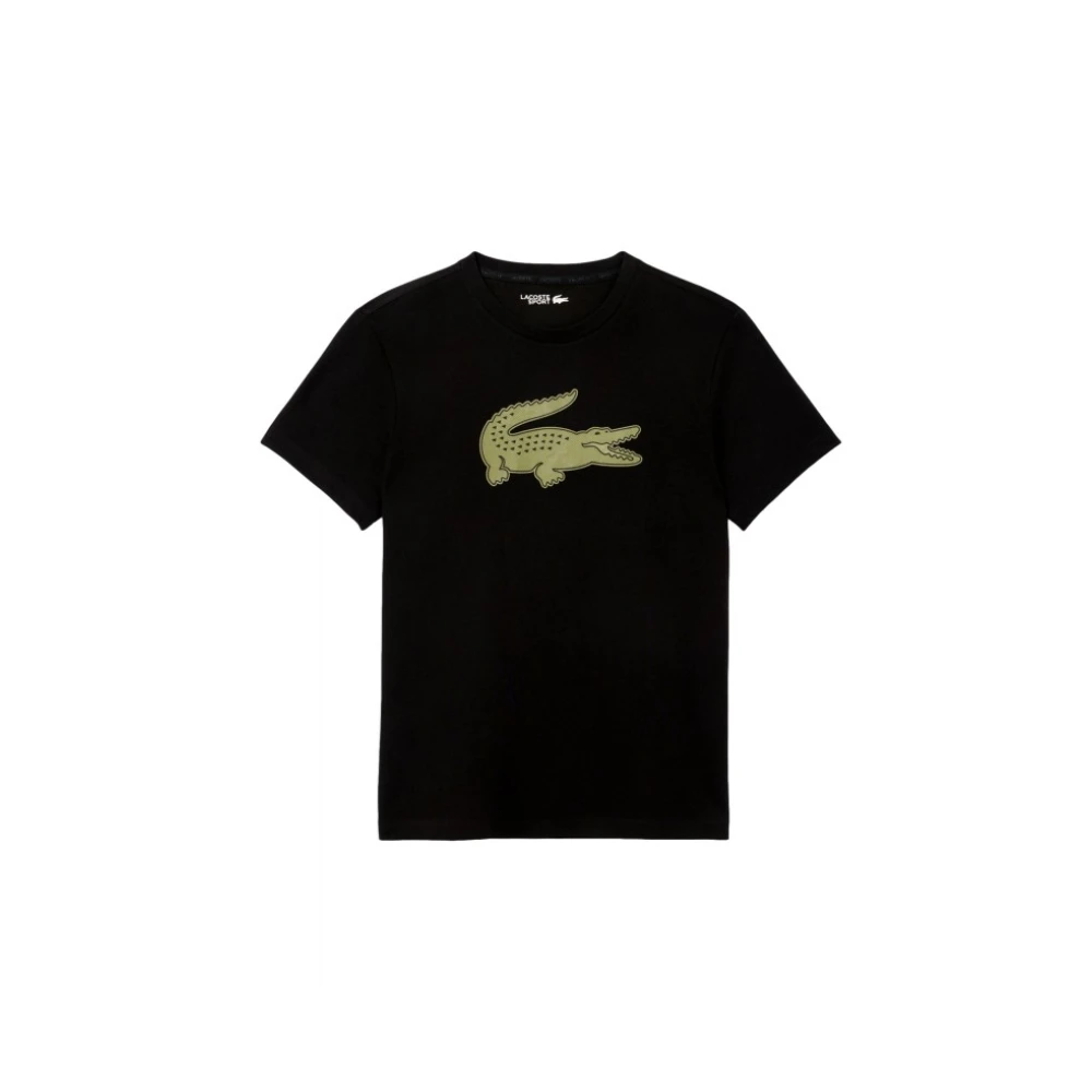 Lacoste Uomo Nero Maglietta Ultra Dry Nera/Verde