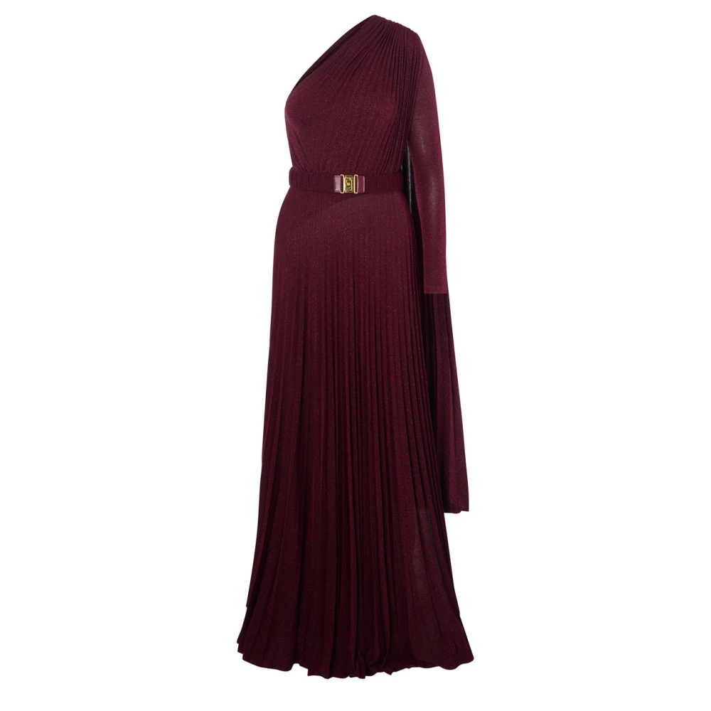 Elisabetta Franchi Rode Loper Rouge Noir Elegante Jurk Red Dames