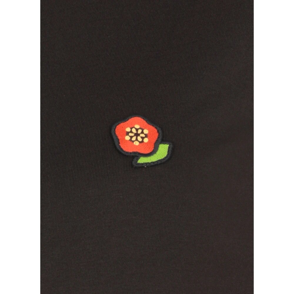 Kenzo Zwart Bloemlogo T-shirt Black Dames