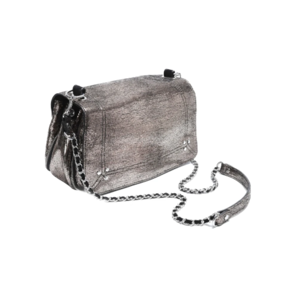 Jérôme Dreyfuss Lamé Champagne Leren Crossbody Tas Black Dames