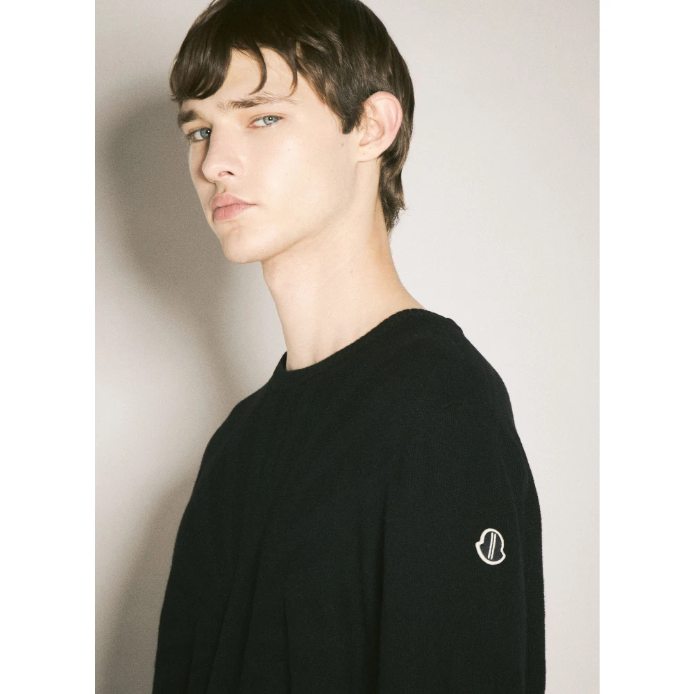 Moncler Wol-Kasjmier Crewneck Sweater Black Heren