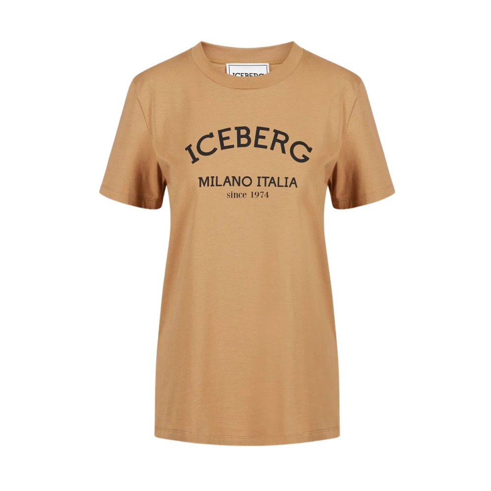 Iceberg Regular fit T-shirt in katoenen jersey Brown Dames