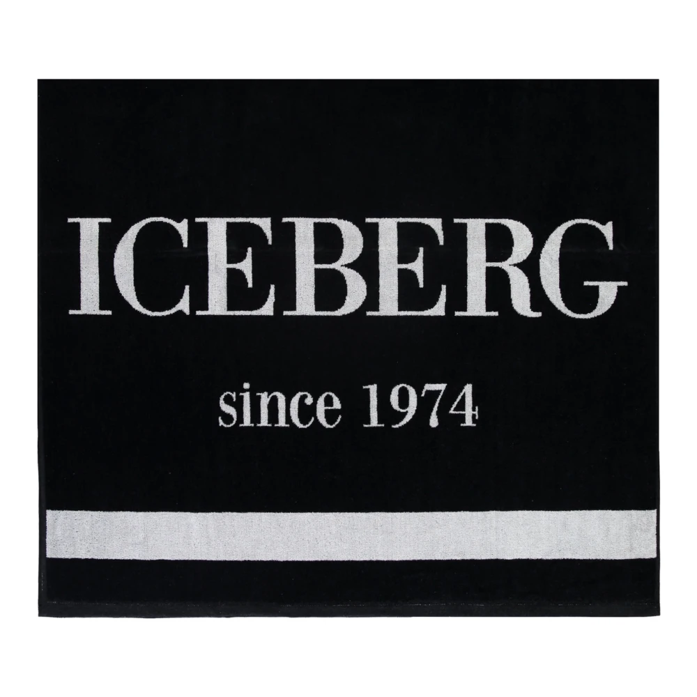 Iceberg Logo Strandlaken Black Heren