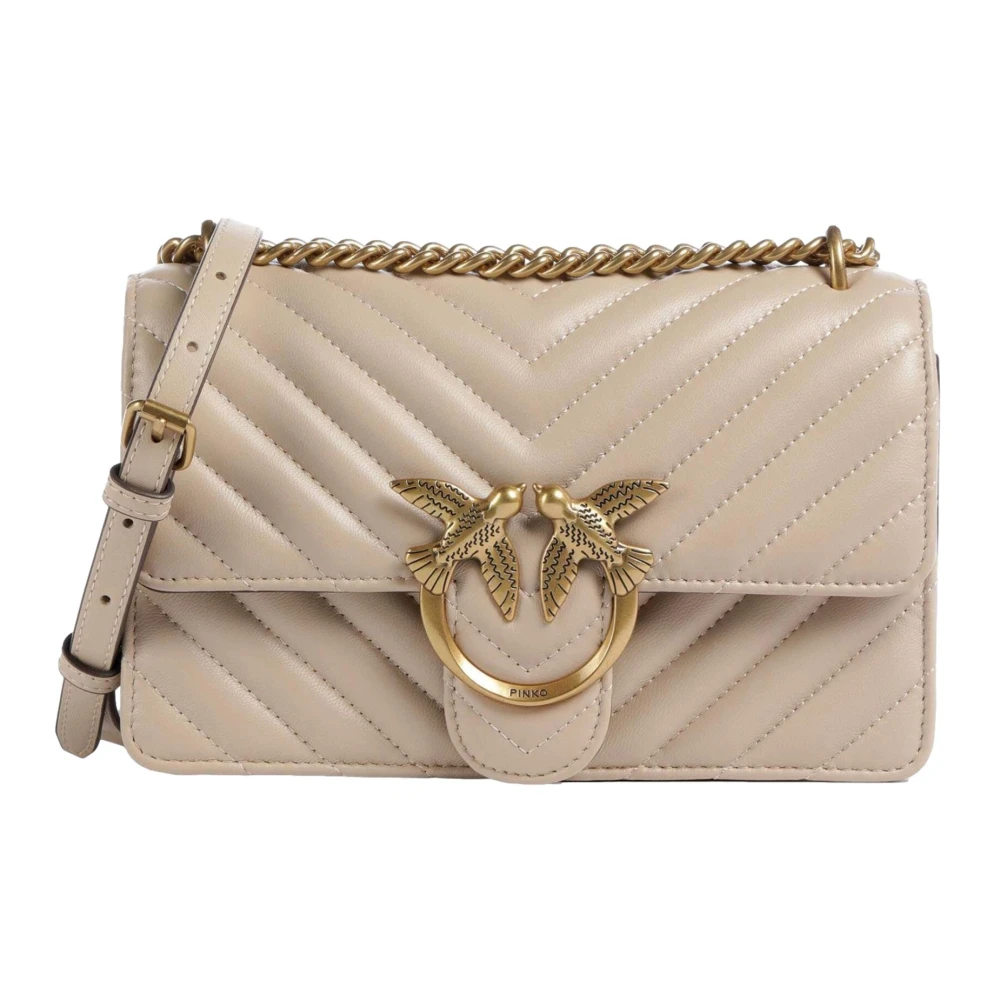 Pinko Women's Beige Cross Body Bags, One Size, Love One Mini Chevron