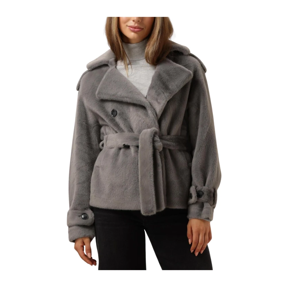 Ibana Grijze Faux Fur Jas Cristel Gray Dames