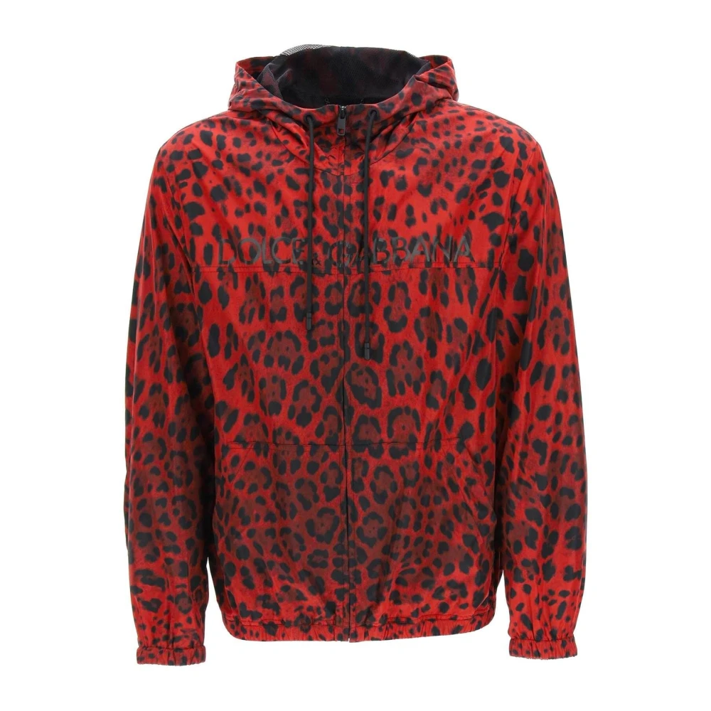 Dolce & Gabbana Stijlvolle Rode Windbreaker Jas Red Heren