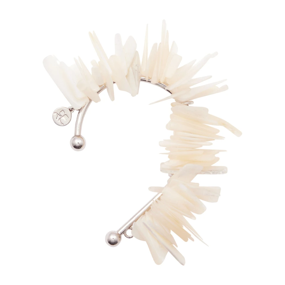 Courrèges Women's White Earrings, One Size, Coral Pearl Earcuff