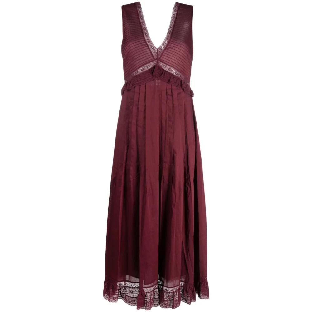 See by Chloé Rode Casual Midi Jurk Red Dames