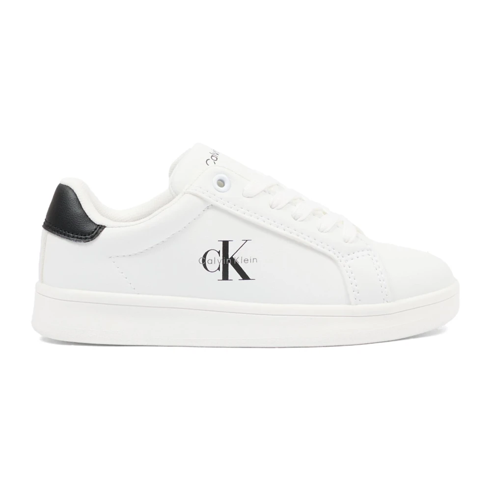 Calvin Klein Unisex Kids White Kids Sneakers, 40 Eu, Low-Cut Lace-Up Sneaker