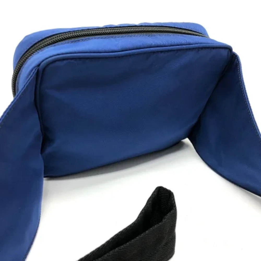 Prada Vintage Pre-owned Fabric prada-bags Blue Heren