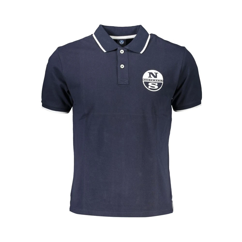 North Sails Blauw Katoenen Poloshirt met Korte Mouwen Blue Heren