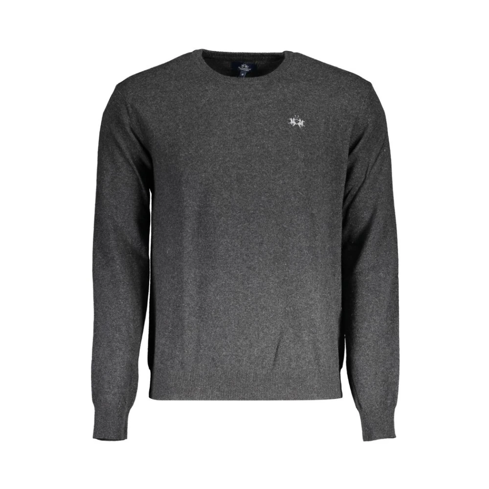 La Martina Men's Gray Elegant Wool Blend Jumper - Round-Neck Knitwear - Xl - Knitwear