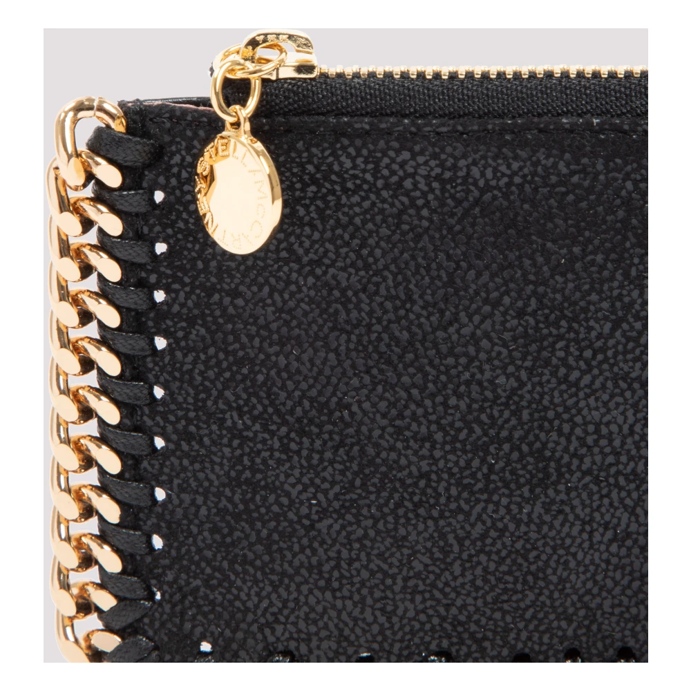 Stella Mccartney Zwarte Cardcase Portemonnee met Kettingdetails Black Dames