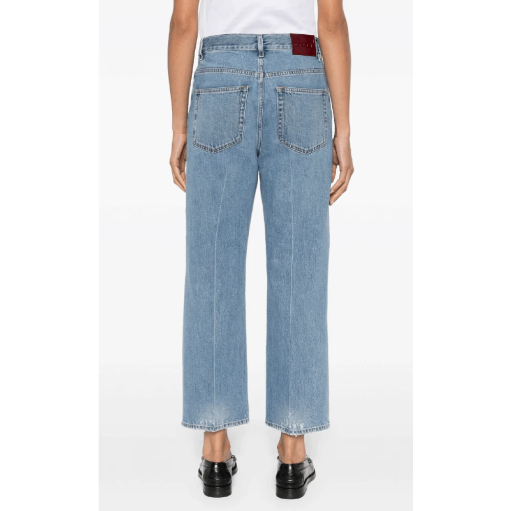 Gucci Blauwe Cropped Denim Jeans Blue Dames