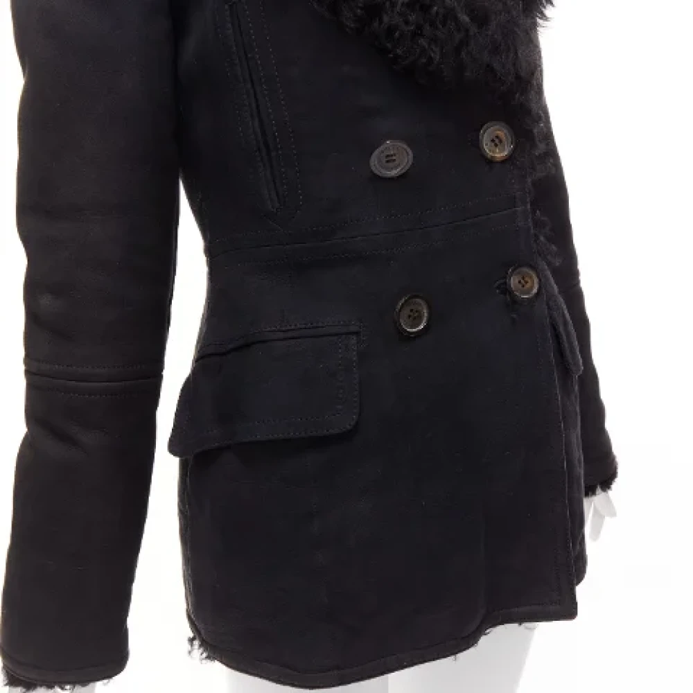 Gucci Vintage Pre-owned Suede outerwear Black Dames