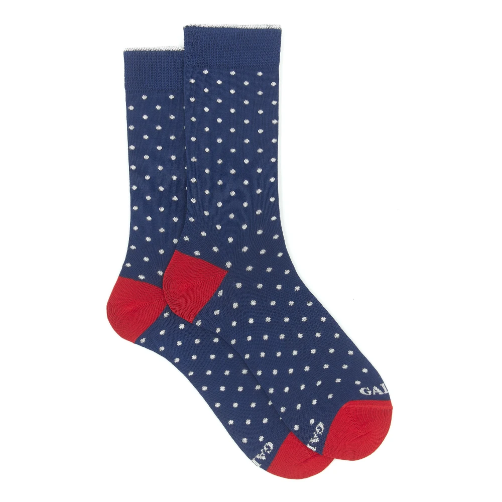 Gallo Korte koningsblauwe lichte katoenen sokken voor heren met stippen. Multicolor Heren