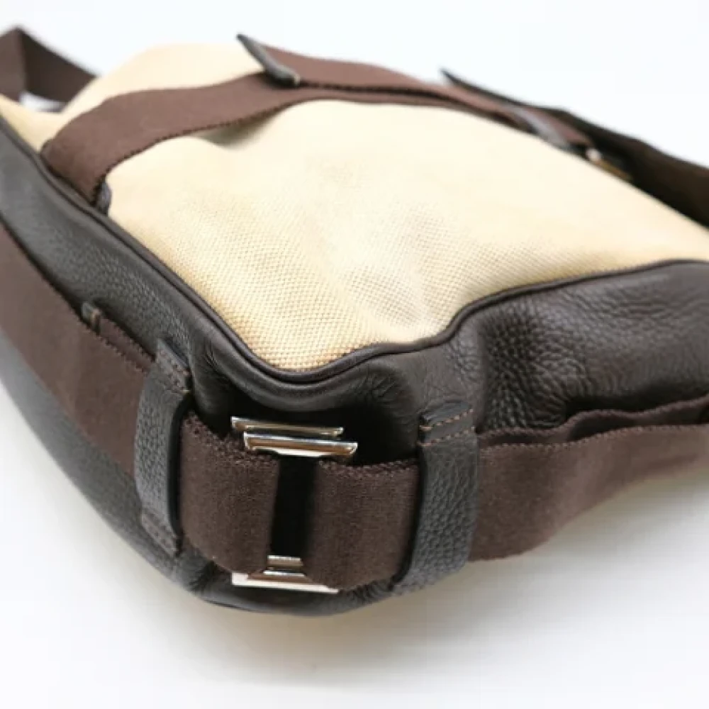 Hermès Vintage Pre-owned Fabric shoulder-bags Beige Dames