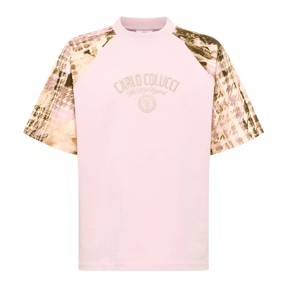 Carlo Colucci Men's Pink T-Shirts, L, T-Shirt