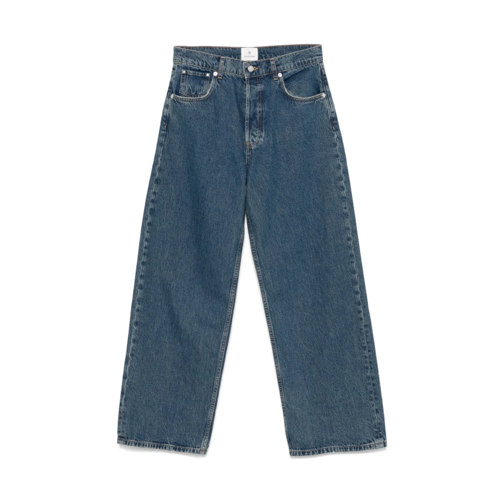 Anine Bing Klassieke Blauwe Jeans met Knoopsluiting Blue Dames