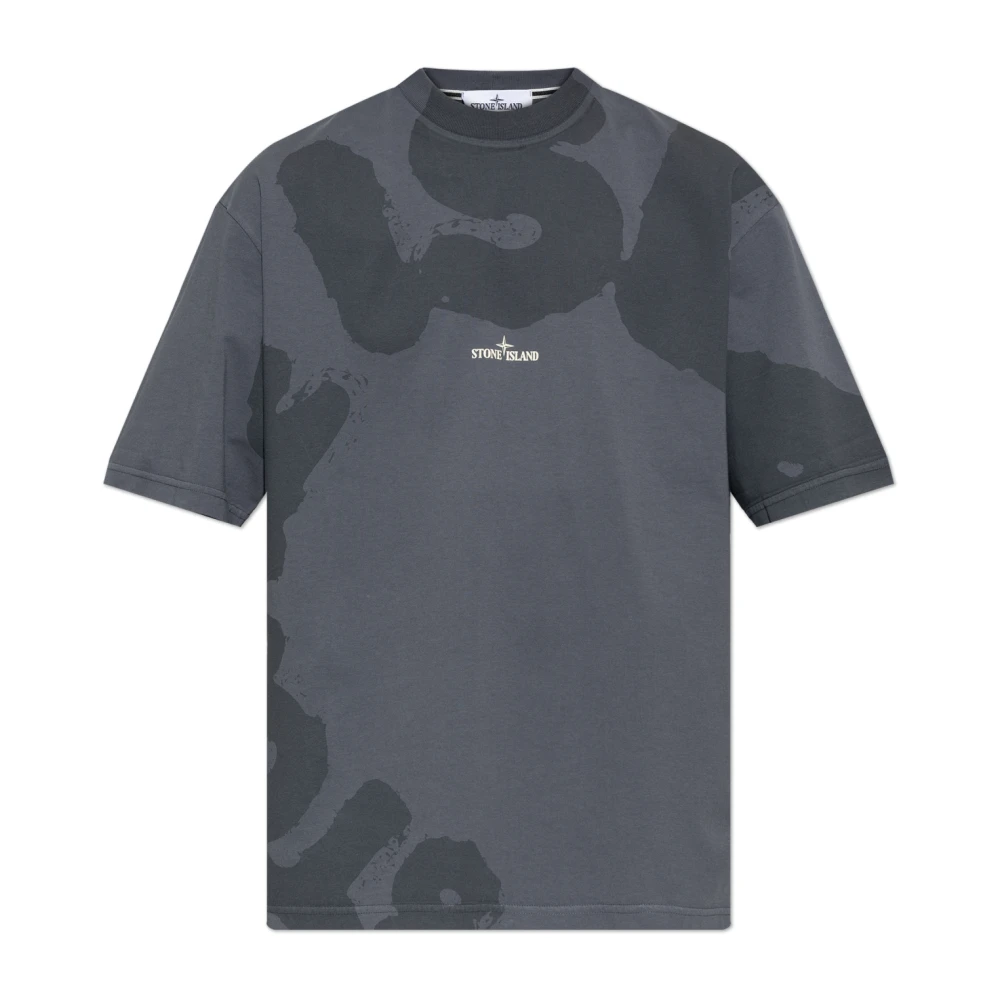Stone Island Men's Gray Logo T-Shirt - T-Shirts - M - Tops