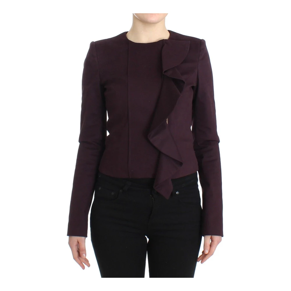Gianfranco Ferré Women's Purple Gf Ferre Blazer With Zip Closure And Ruched Detail