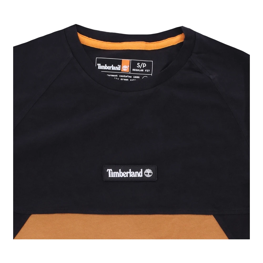 Timberland Zwart Tarwe Cut Sew Tee Multicolor Heren