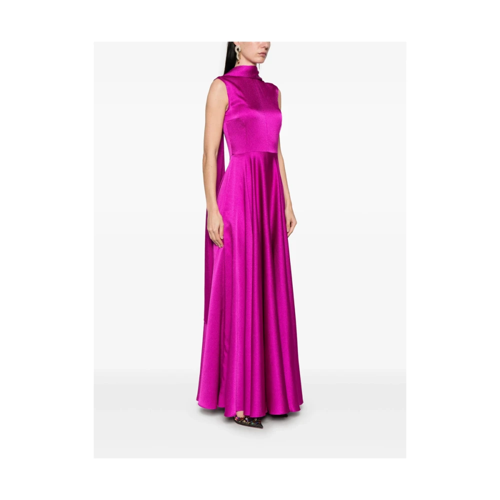 Solace London Fuchsia Roze Mouwloze Jurk met Sjaal Pink Dames
