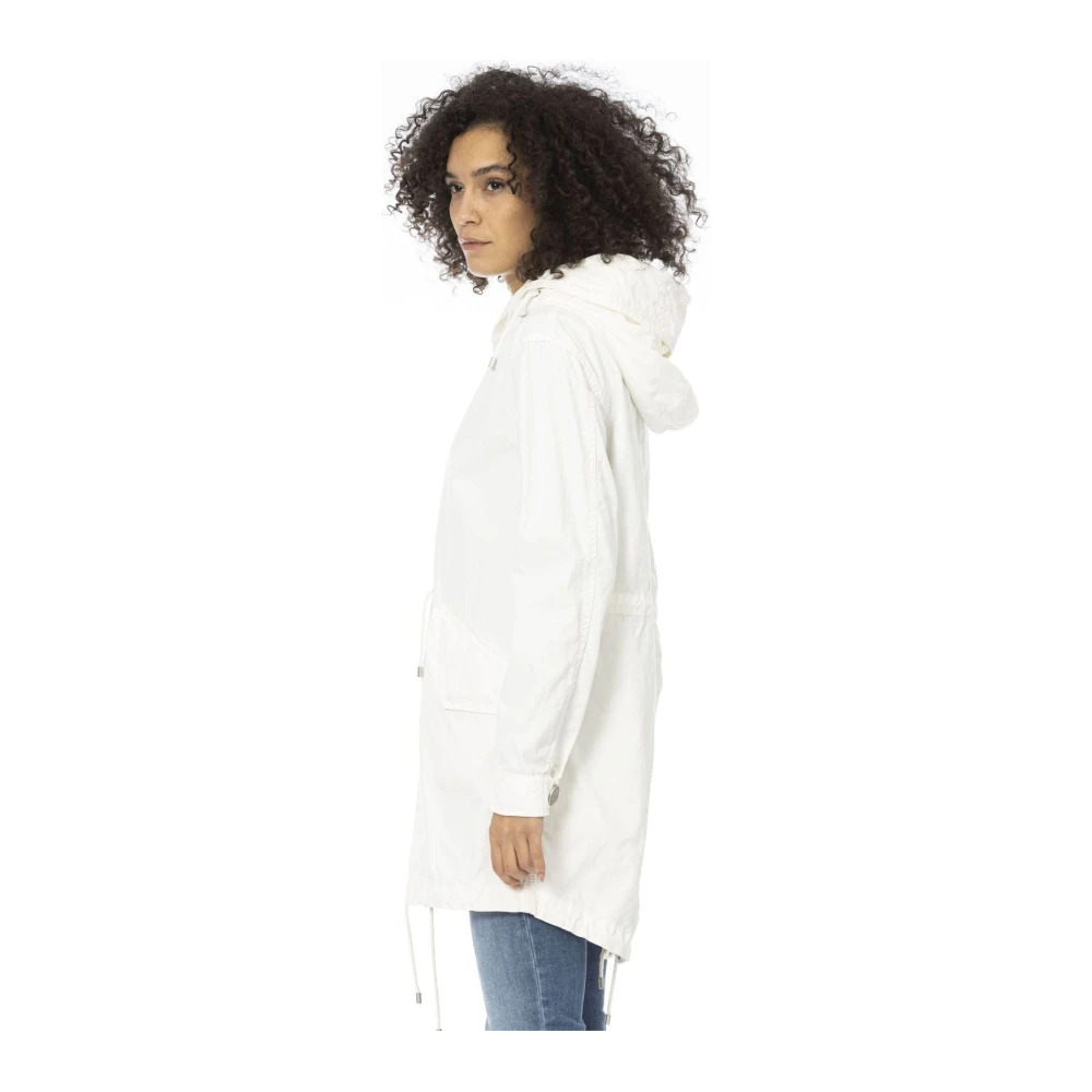 Mr&Mrs Italy Lange Parka Jas met Verstelbare Capuchon White Dames