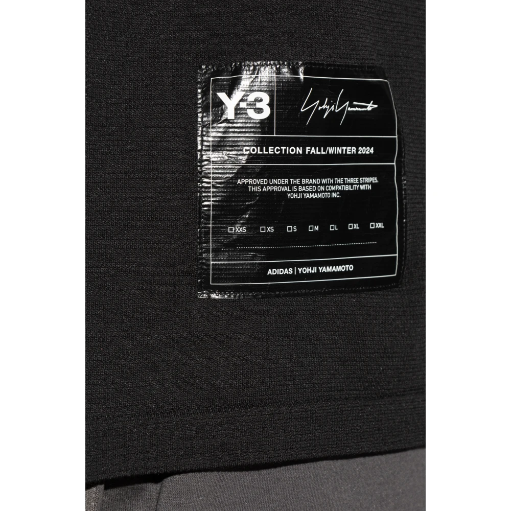 Y-3 T-shirt met logopatch Black Heren