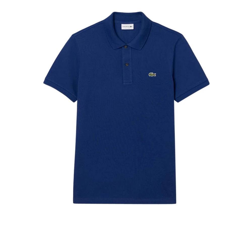 Lacoste Uomo Blu Polo Original L.12.12 Slim Fit In Petit Piqué Di Cotone