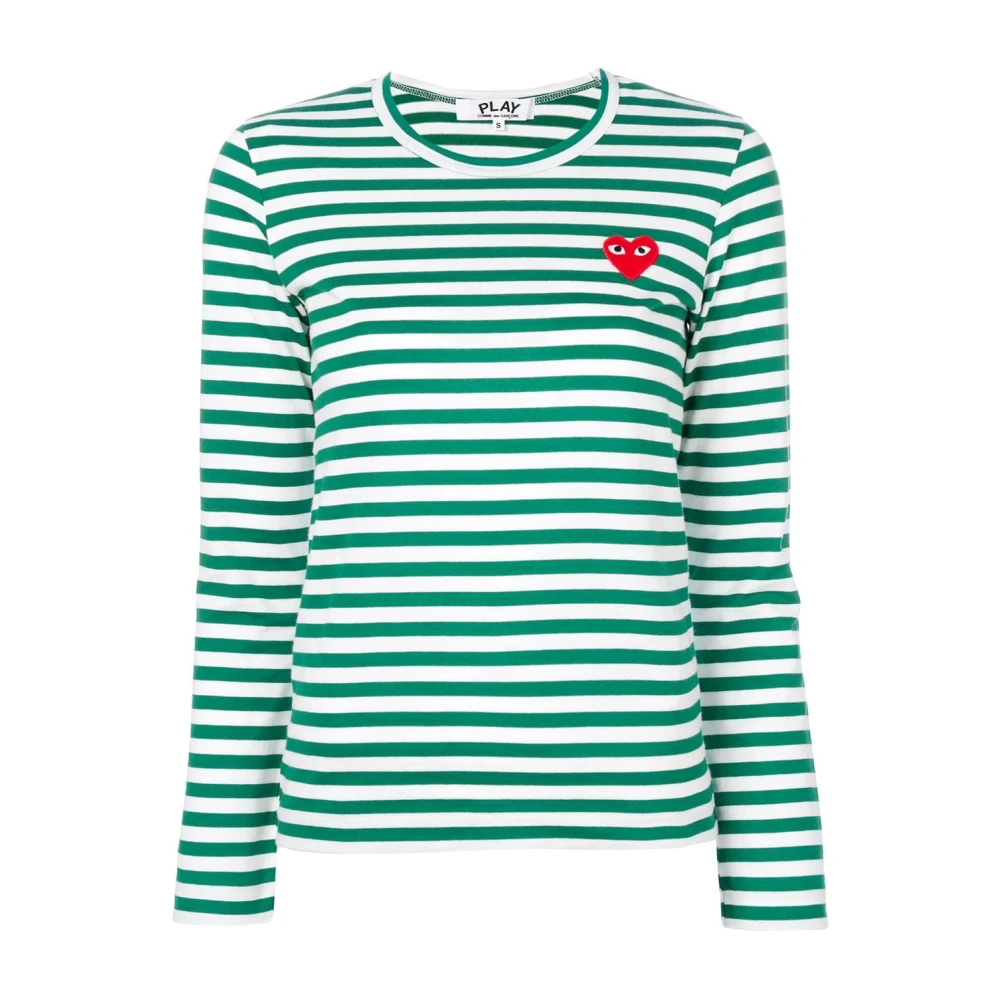Comme des Garçons Play Gebreide Dames T-shirt met Lange Mouwen Green Dames