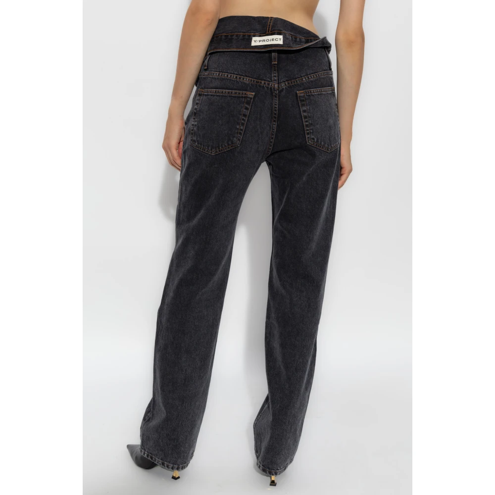 Y Project Jeans met logo Black Dames