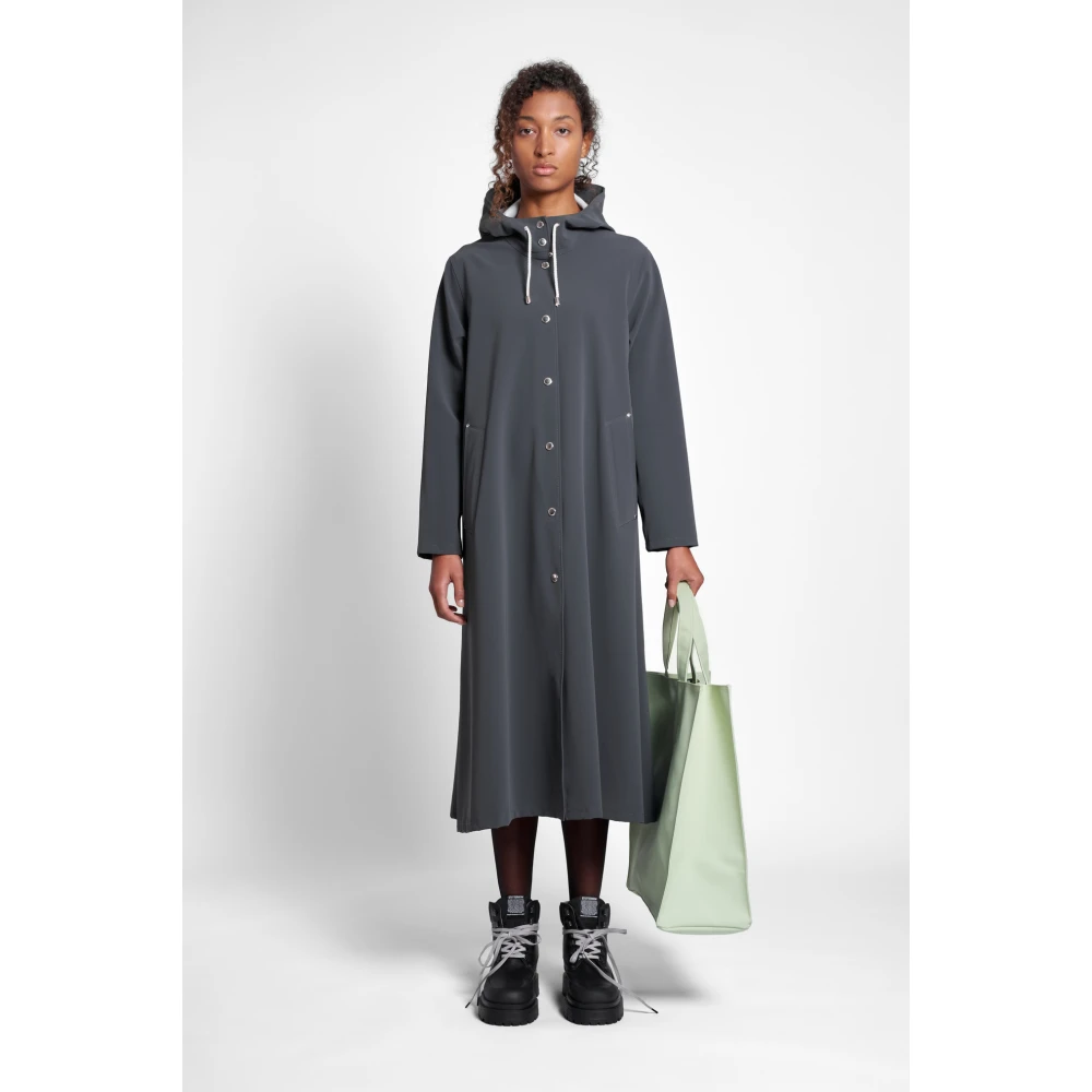 Stutterheim Mat Knielange A-Lijn Regenjas Black Dames