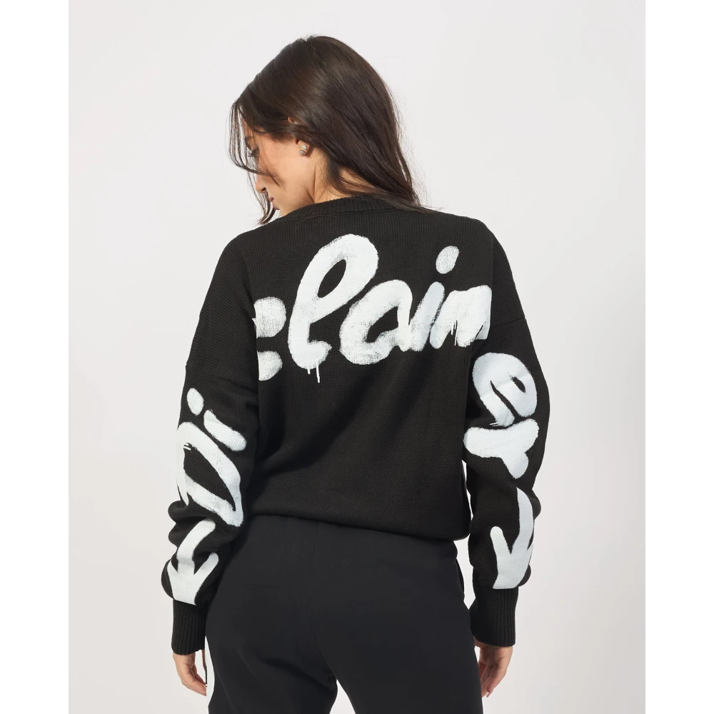 Disclaimer Zwarte trui met Maxi Logo Black Dames