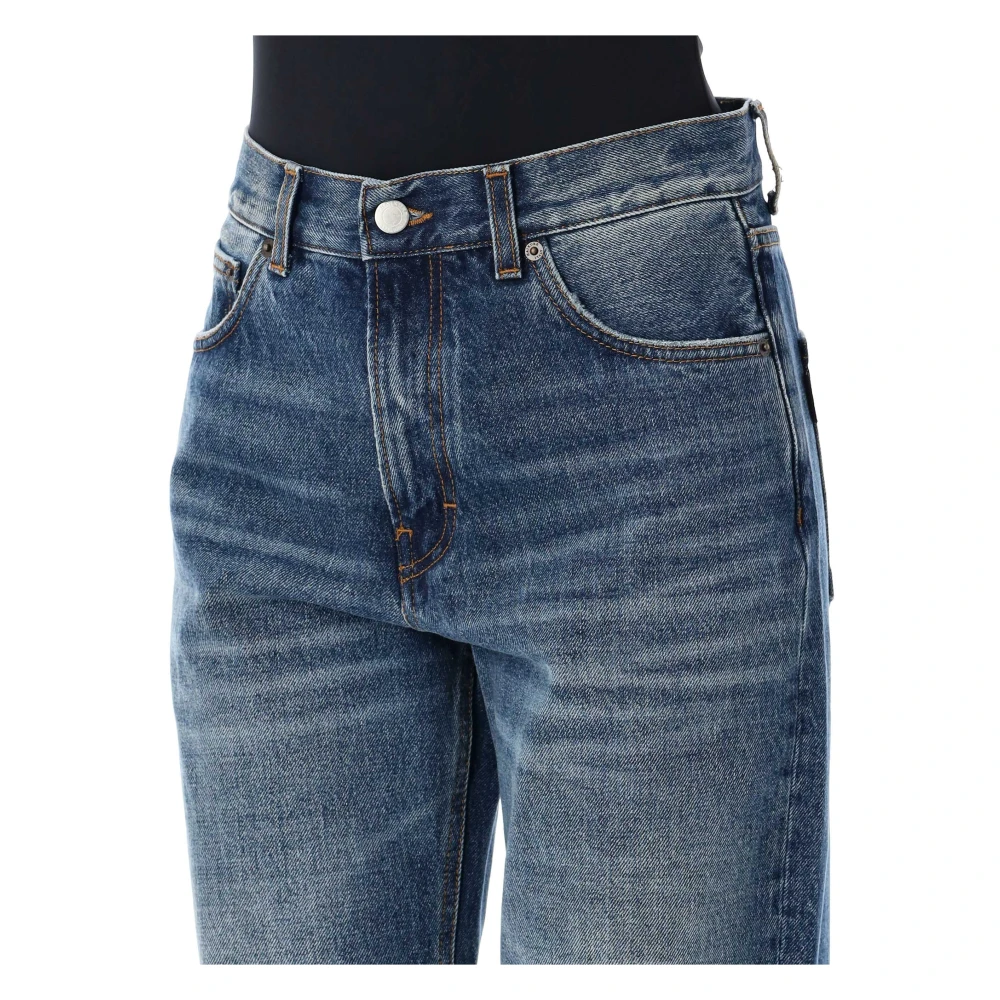 Haikure Korea Straight Jeans Blue Dames