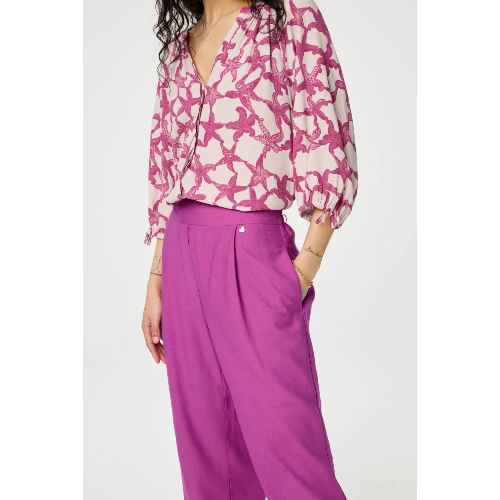 Fabienne Chapot Donkerroze Straight Fit Broek Pink Dames
