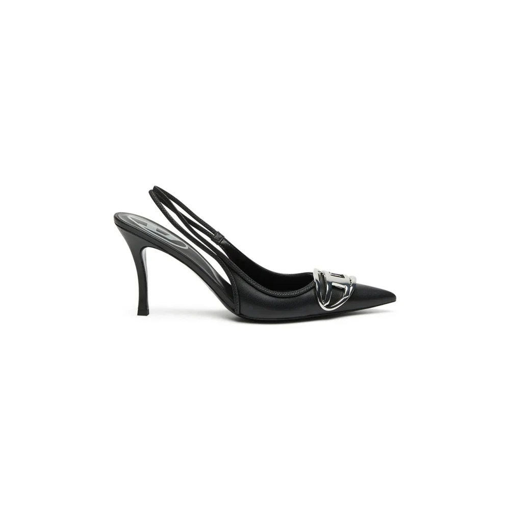Diesel D-Venus Sb Leather Pumps - Woman Heels Black Eu - 40 - Immagine 6