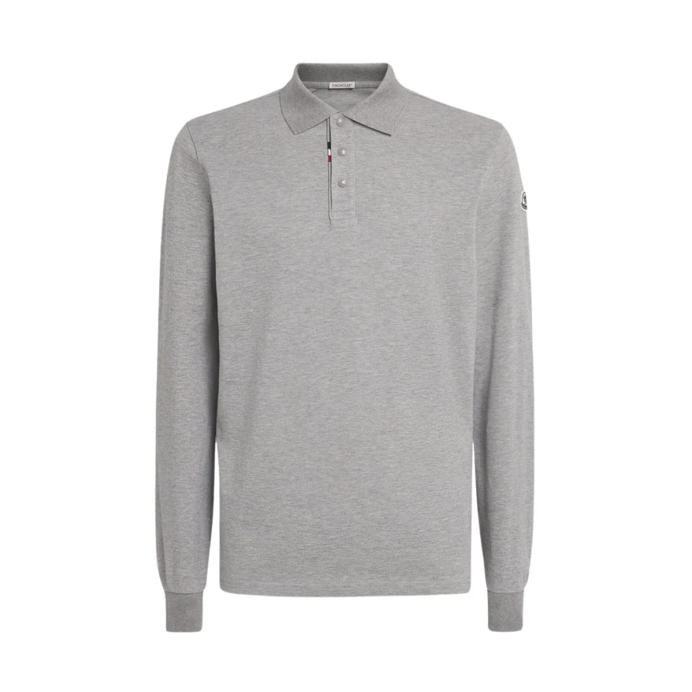 Moncler Men's Grey Cotton Polo Ls Shirt - Size 40 - Image 3