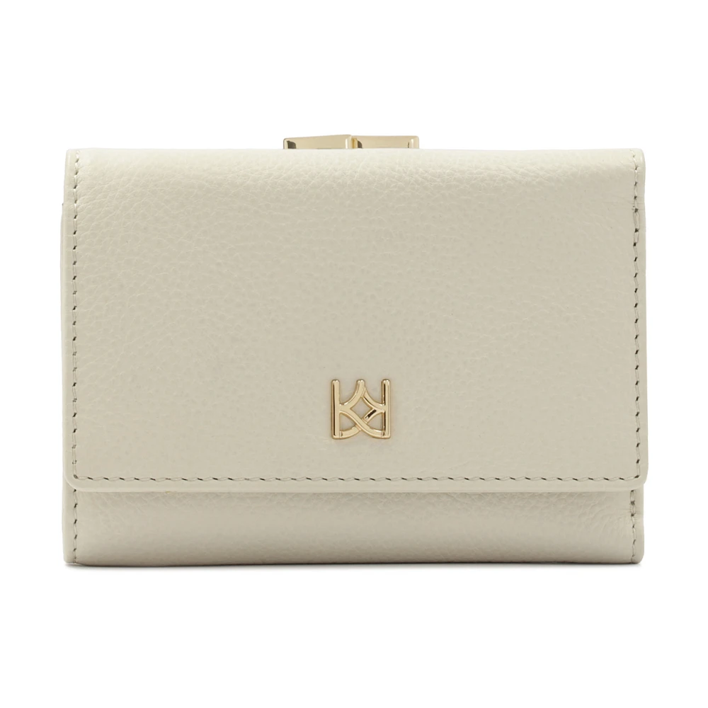 Kazar Crème kleine leren portemonnee Beige Dames