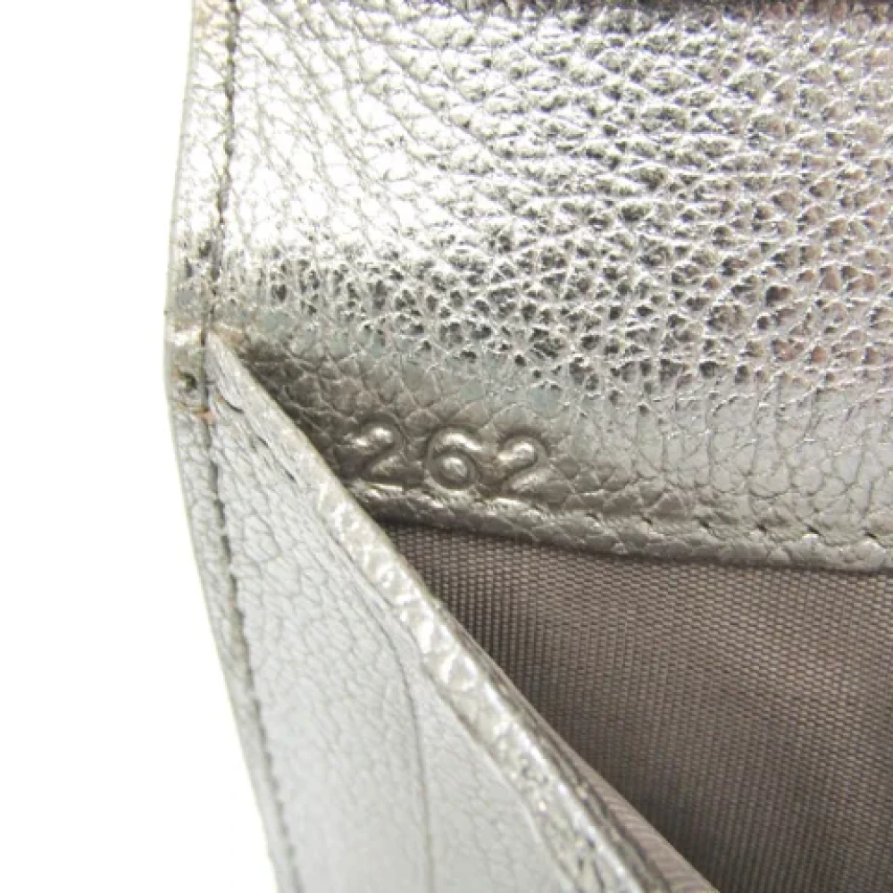 Miu Pre-owned Leather wallets Gray Dames