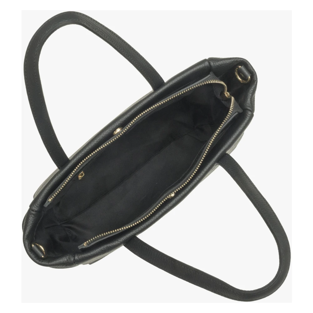 Estro Dames Zwarte Shopper Tas gemaakt van Premium Italiaans Echt Leer Er00115080 Black Dames