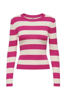 Plommon Crew Neck Pullover Kvinnor