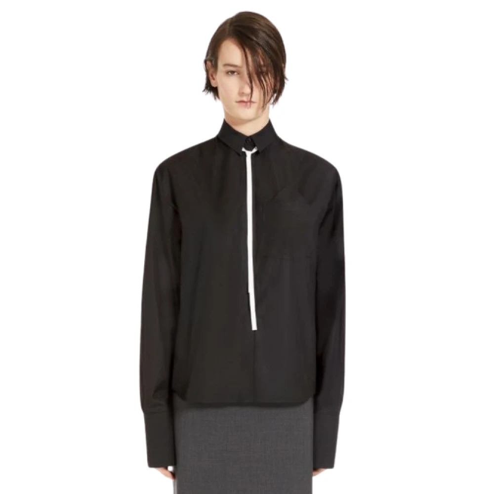 SPORTMAX Oversized Katoenen Popeline Shirt Black Dames