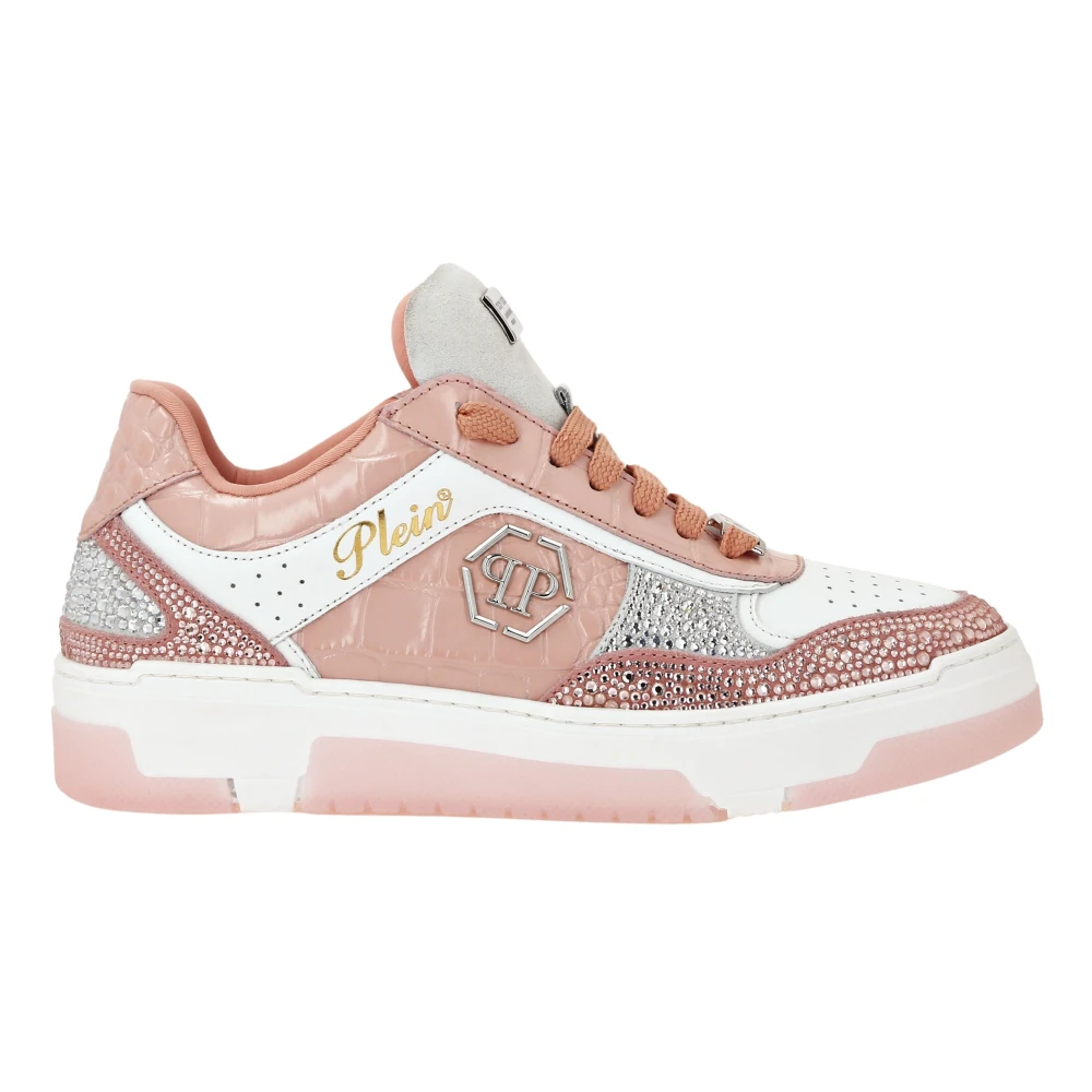 Philipp Plein Lo-Top Sneakers Mix Strass Cocco unisex Schoenen Roze
