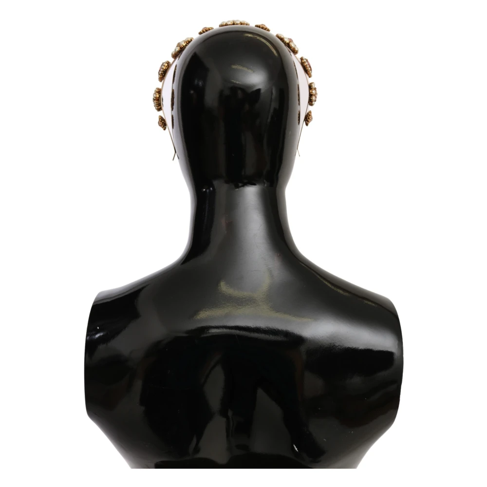 Dolce & Gabbana Kristallen Parel Diadeem Hoofddeksel Yellow Dames